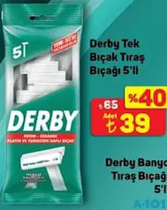 DERBY TEK BIÇAK TIRAŞ BIÇAĞI 5'Lİ